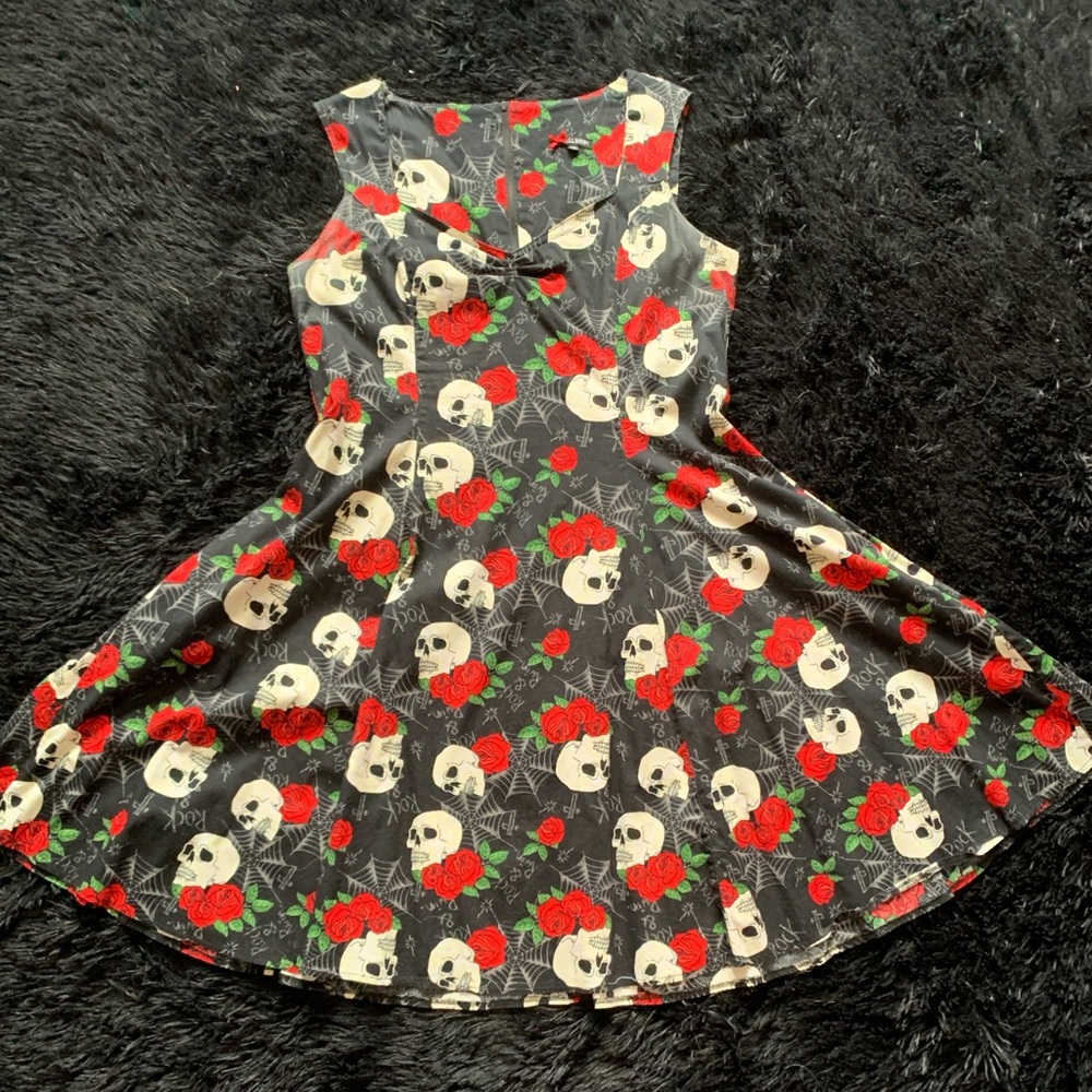 Hell Bunny Black Fit and Flare Midi Dress